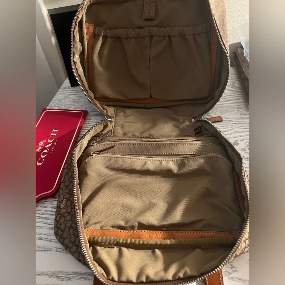Coach Signature Brown and Tan cosmetic bag - Picture 3 of 3
